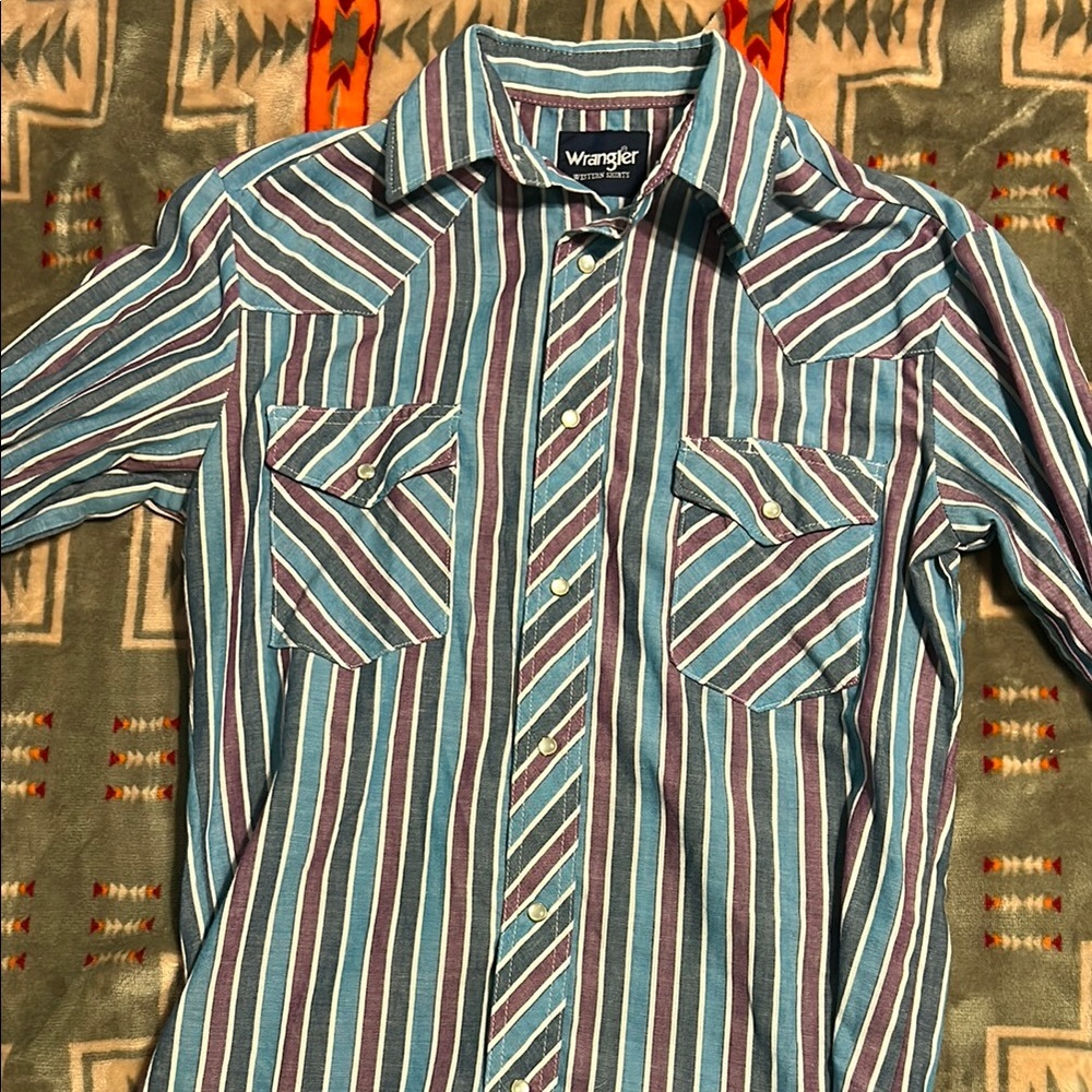 Wrangler Men's Striped Pearl Snap Shirt